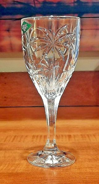 Set 2 Godinger " Palm " Goblet - Wine Glasses Crystal Stem Bowl Dining