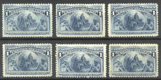 U.  S.  230 Nh (x6) - 1893 1c Columbians ($195)