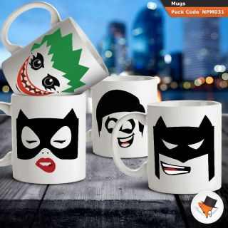 Batman Joker Robin And Catwoman Cartoon Face Coffee Mugs Cup Cermanic Mug