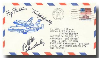 Space Shuttle Test 1977 Handsigned By All 4 Nasa Testpilots - 11h508