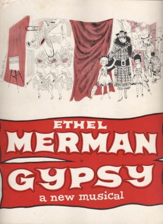 Ethel Merman " Gypsy " Souvenir Program 1961 Post - Broadway Tour