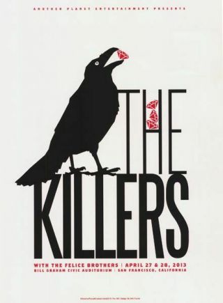 The Killers Tour Poster San Fransisco 2013