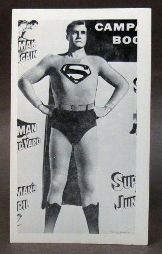 Circa 1960 George Reeves Superman Postcard From Tv Show - Promotional Hi Grade