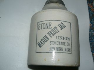 Mason Stoneware Fruit Jar 1/2 Gallon,  No Cracks One Small Nick On Bottom Edge