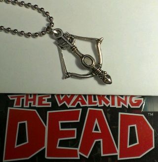 The Walking Dead Daryl Norman Bow Arrow Crossbow Silver Tone Keychain Key Chain