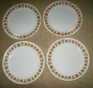 Corelle/corning=butterfly Gold Dinner Plates=set Of 9=all To Go One Price