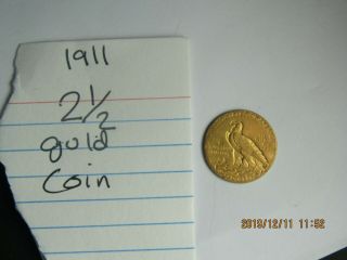 1911 2 1/12 Dollars Indian Head Gold Coin