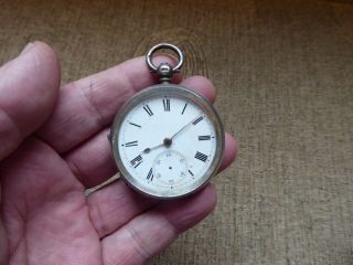 Good Antique Silver Gents Fusee Pocket Watch Dates C1879