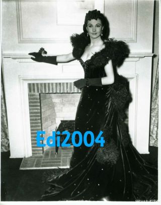 Vivien Leigh Restrike Photo " Gone With The Wind " Gwtw Rare Red Gown Portrait