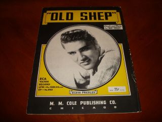 Elvis Presley Vintage Old Shep Sheet Music 1956 - From Rca Victor Records U.  S.  A.