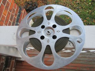 Vintage 15 " Goldberg Bros.  Aluminum Movie Reel With Movie.