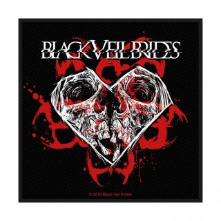 Black Veil Brides - " Skull Heart " - Woven Sew On Patch - Official Item