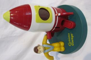 Vintage Curious George Bank Bubble Gum Machine Monkey Rocket Ship Space Suit