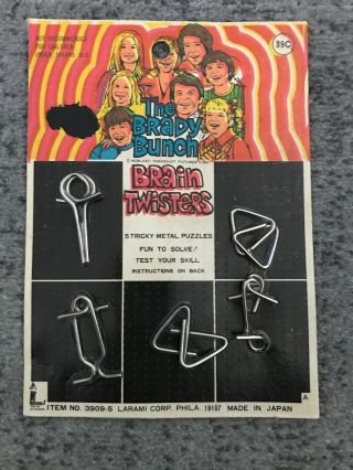Vtg Toy 1973 The Brady Bunch Brain Twisters Puzzles Larami Moc