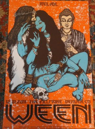 Ween Concert Poster 12 - 31 - 2011,  The Fillmore Denver Co Years Eve