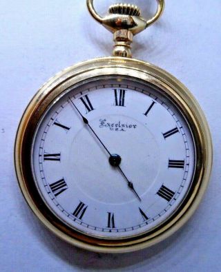 A Good Antique Gold Plated Pocket Watch By Excelsior Circa 1920