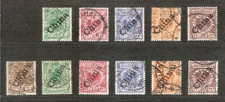 Germany Post Office In China 1889 - 90 Eagle Design Issue With Sloping Overprint