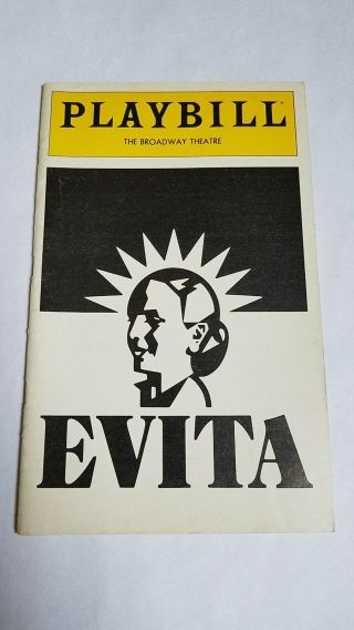 Vintage Broadway Playbill 39 - Evita Patti Lupone Mandy Patinkin Musical
