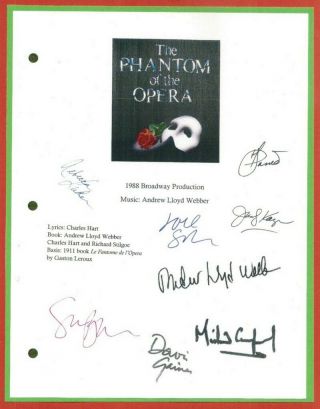 Phantom Of The Opera Broadway Musical 1986 Signed Script Rpt Andrew Lloyd Weber