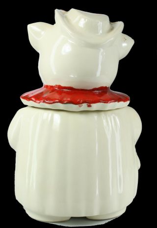 VERY RARE Vtg 1940 ' s Shawnee Pottery Winnie Pig Cookie Jar RED Collar Gold Trim 3