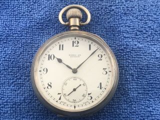Vintage Sterling Silver Swiss Made For English Market Pocket Watch