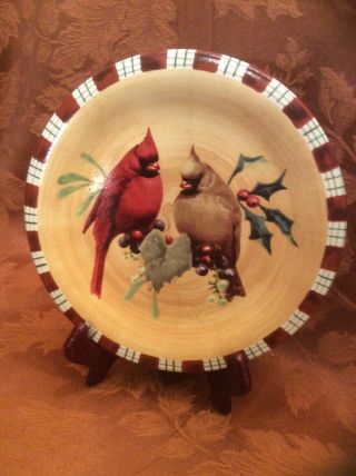 Lenox Winter Greetings Everyday Luncheon Plate 8.  5” Cardinal Stoneware Salad