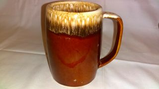 Vintage Hull Pottery Oven Proof Brown Drip Glaze 5 " Coffee Mug Cup Stein