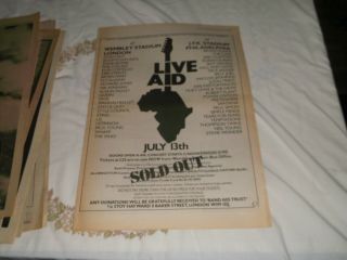 Live Aid 1985 Poster,  Bowie,  Queen Quo,  U2