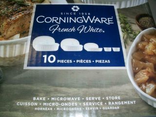 Corning Ware French White 10 Piece Oval Cookware Set - / Box 2