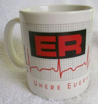 Er Tv Show Coffee Mug " Where Everything Is Stat " Warner Bros Vintage