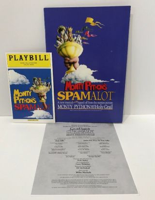 Spamalot Musical Souvenir Program,  Casting Sheet And Playbill Monty Python