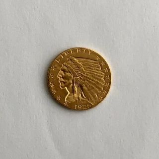 1925 - D Gold Indian Head 2 1/2 Dollar Coin Collector Quality Patina