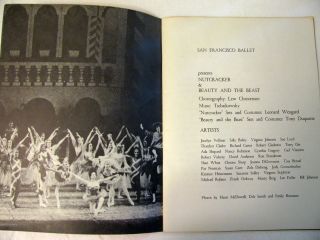 Vtg San Francisco Ballet Nutcracker and Beauty and the Beast Program 1950s? 2