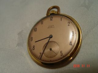 Vintage Elgin Deluxe Ill.  10k Gold Filled Pocket Watch -
