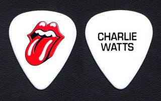 Rolling Stones Charlie Watts White Guitar Pick - 2015 - 2016 Tours