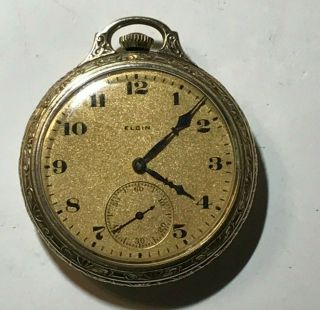 Vintage Elgin Pocket Watch,  15 Jewels,  10 Size,  Case,  Wound Took Off