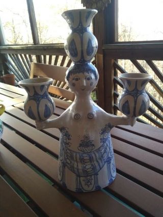Bjorn Wiinblad Signed/dated Denmark 3 - Candle Holder Woman