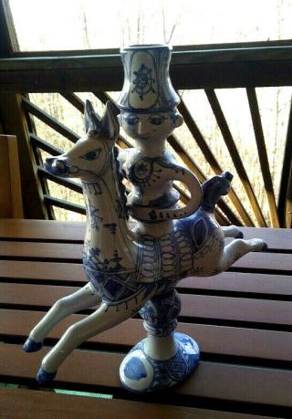Bjorn Wiinblad Signed/dated Denmark Carousel Horse Rider 12.  5 In High