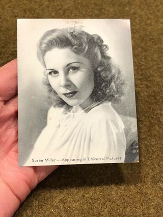 Susan Miller 1940’s Ww2 Pin Up Universal Pictures Movie Star Wallet Photo Card