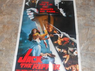 Vintage 1979 Jack The Ripper One Sheet Movie Poster Jess Franco Klaus Kinski