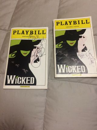 Broadway Playbills Wicked Gershwin Theatre Signed (oct ‘07 & Dec ‘11)