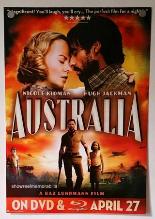 Australia Nicole Kidman Hugh Jackman 2008 Movie Store Poster