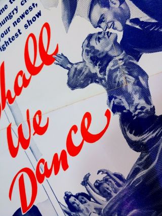 Poster Shall We Dance Fred Astaire Ginger Rogers 1937 RKO vintage musical show 2