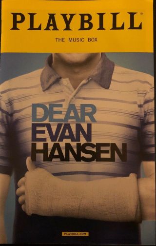 Dear Evan Hansen Playbill September 2017 Cast Ben Platt