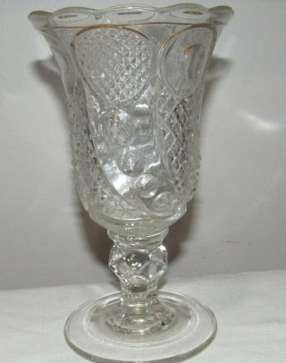 Eapg Flint Glass Horn Of Plenty Celery Vase 1860 