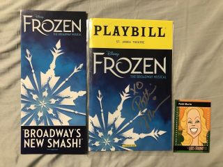 Frozen Signed Playbill Lights Of Broadway Card Bundle