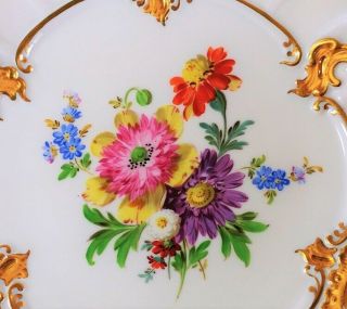 Meissen Porcelain Show Plate Charger Lavish Gilt & Flowers 1924 - 1934 2