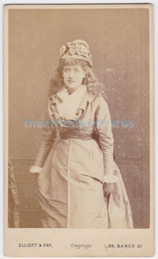 Stage Actress Ellen Terry With Long Hair.  Early Photograph.  Elliott & Fry Cdv