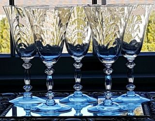Cambridge Glass Caprice Crystal Clear 7 3/4 " Water Goblets - Set Of 6 Gorgeous