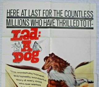 LAD: A DOG Movie Poster 1962 One Sheet LASSIE VG 2